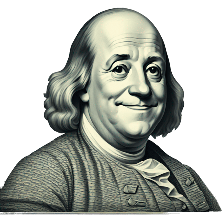 Benjamin Franklin dollar with great smile emoji