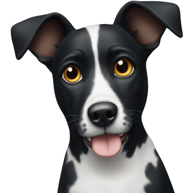 black dog with white spots and pointy ears emoji