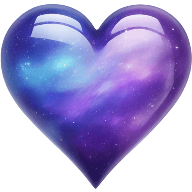 Pastel glass purple blue galaxy heart  emoji