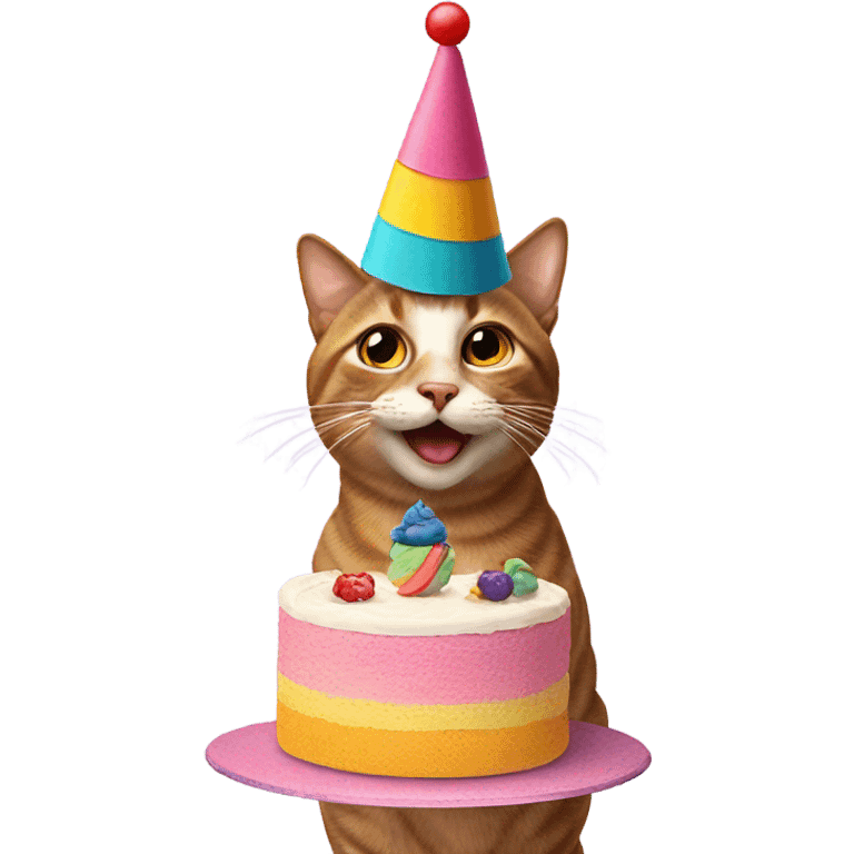 Cat with cake on its head emoji