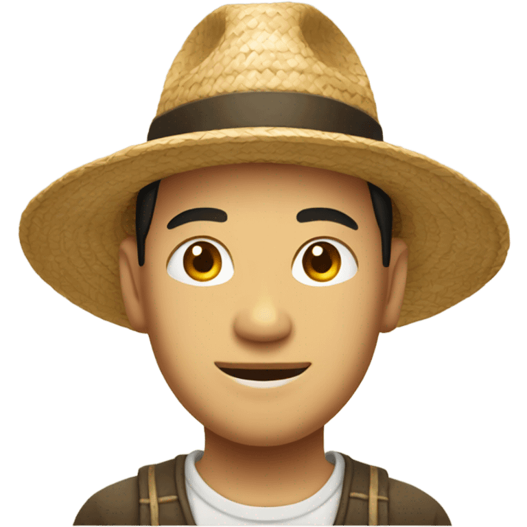 Chinese man with a straw hat emoji