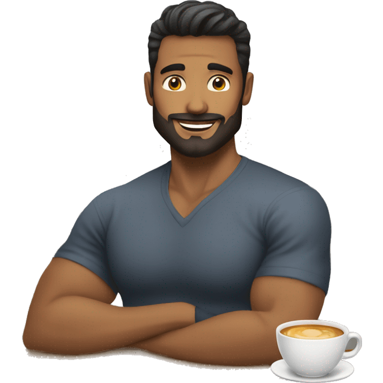 Hombre cafe musculoso emoji