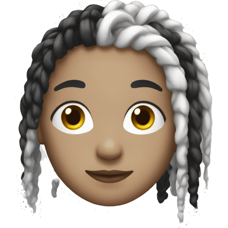 mix with black and white with stater locs emoji