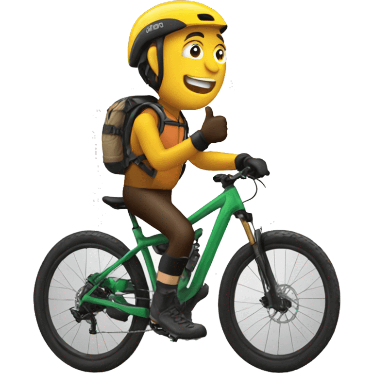 close up of mountain biker with thumb up emoji