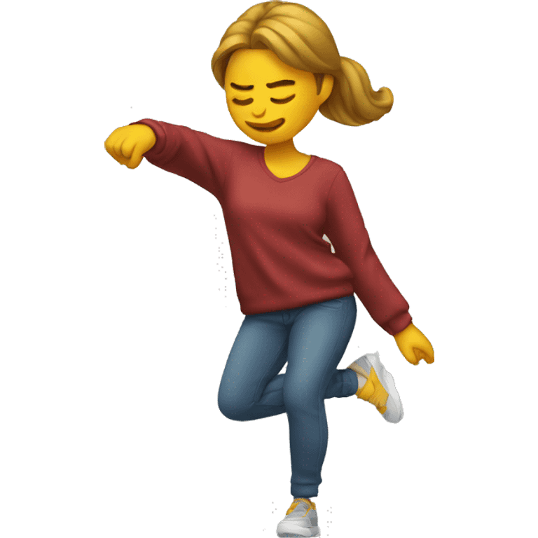 woman dabbing emoji