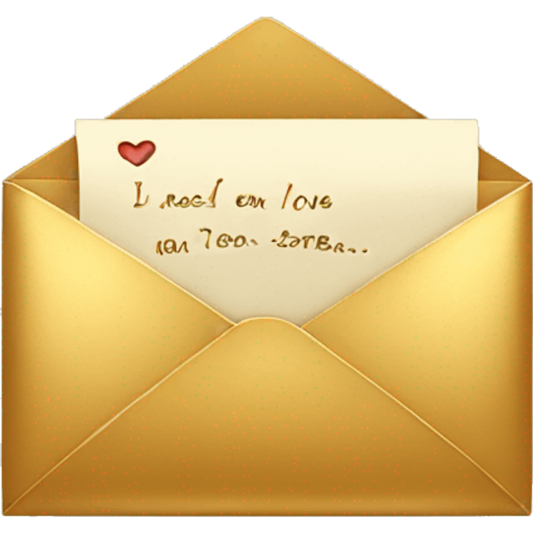 Golden Love letter  emoji