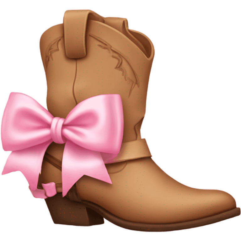 Cowboy boots with light pink bow  emoji