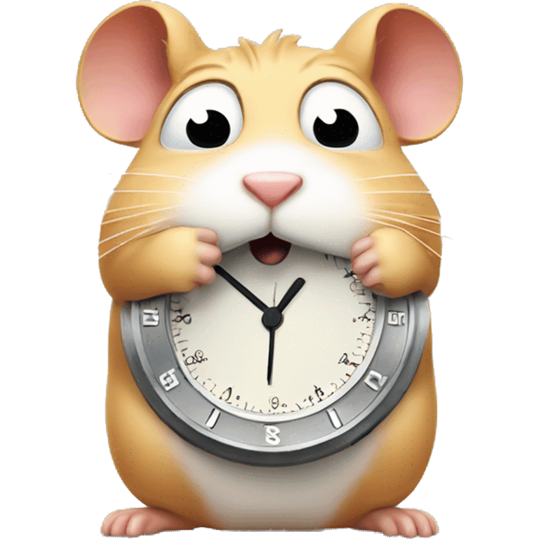 Angry hamster looking at his watch emoji