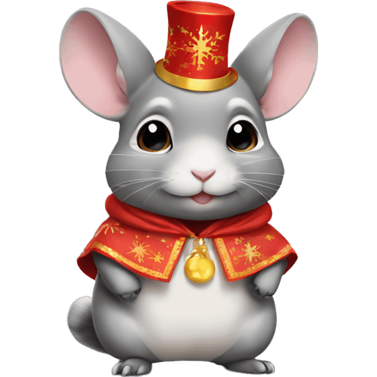 Chinchilla in new year costume  emoji