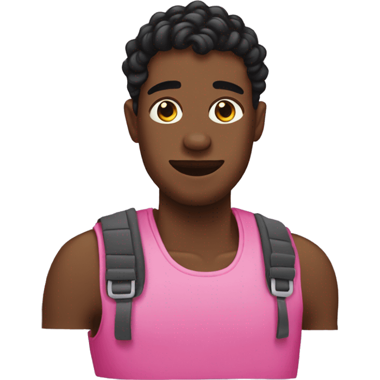 Black man with pink barrel twists emoji