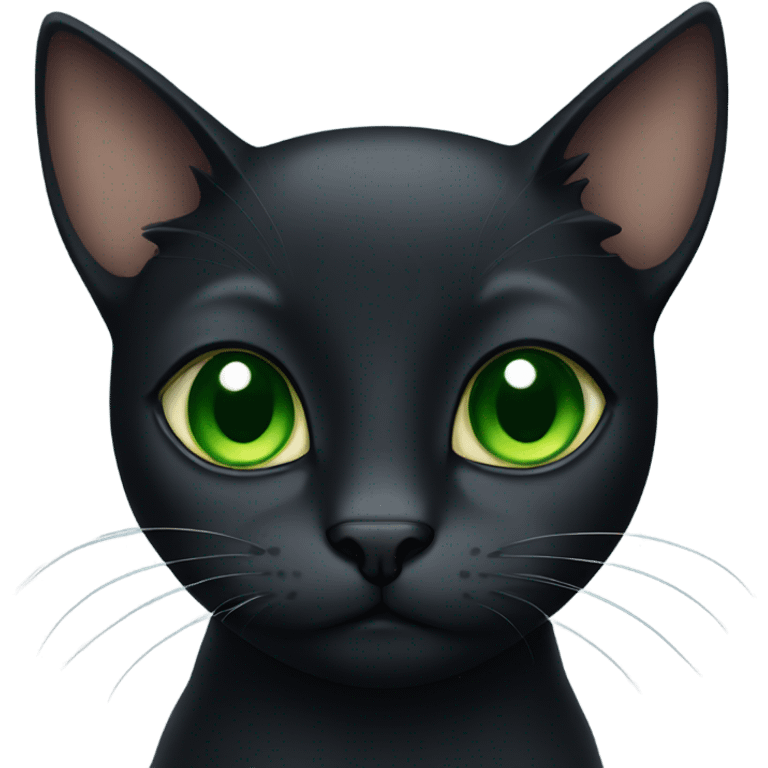 Black cat with green eyes emoji