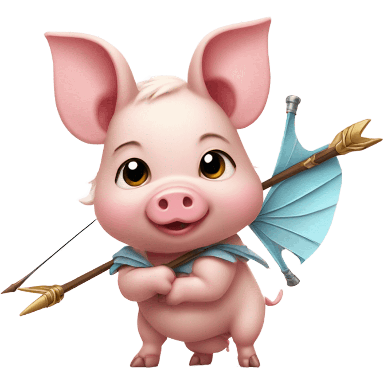 A little piglet as Cupid ￼ emoji