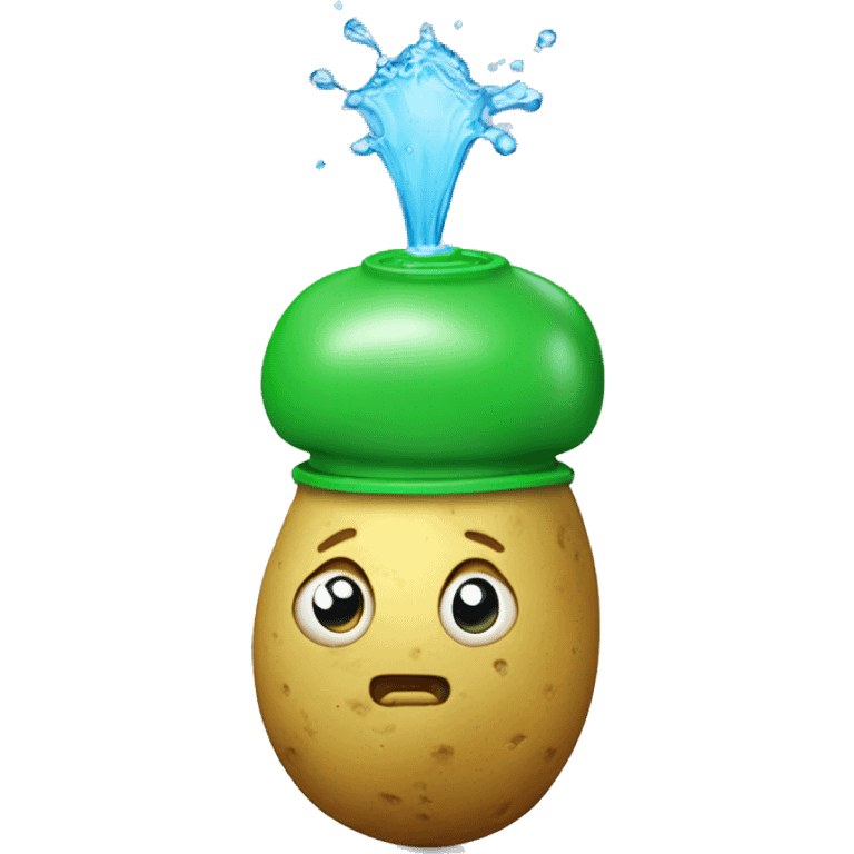 potato with water gun emoji