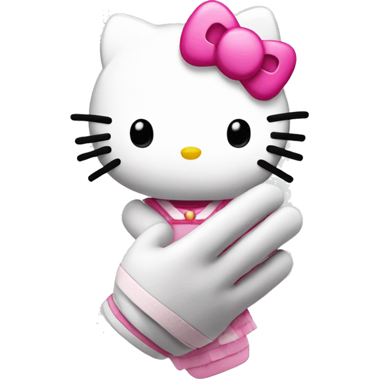 Hello kitty con la mano levantada  emoji