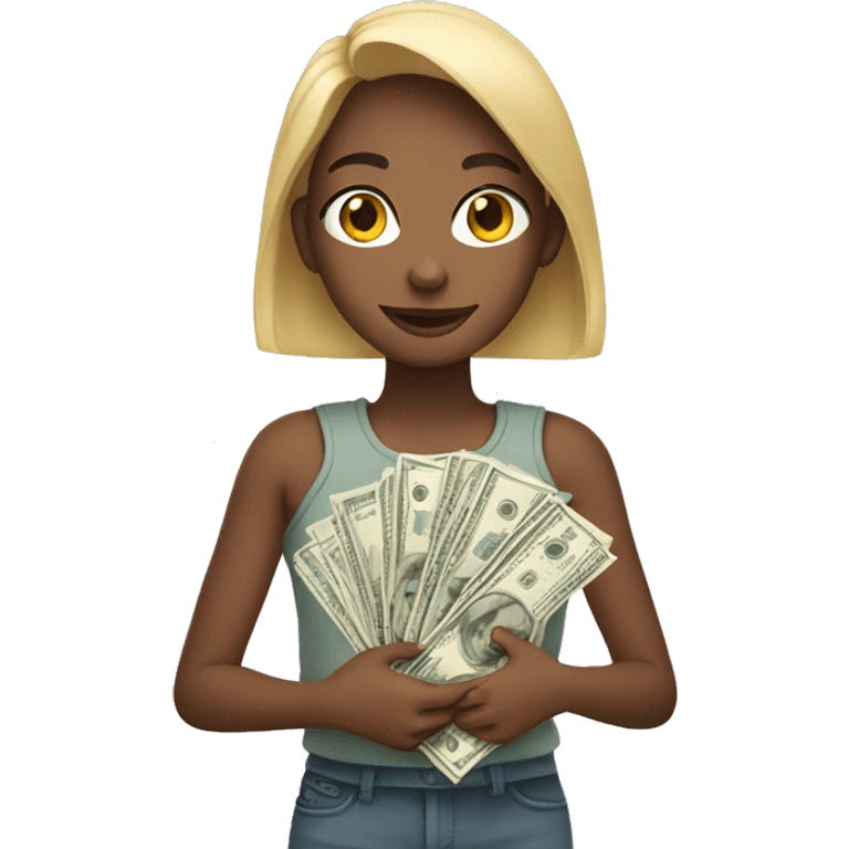 girl holding a lot of money  emoji