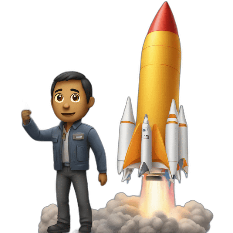 man launch rocket to a city emoji