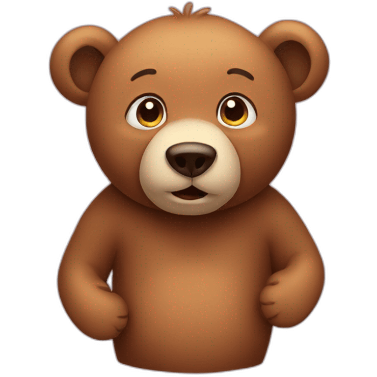 Shy bear emoji