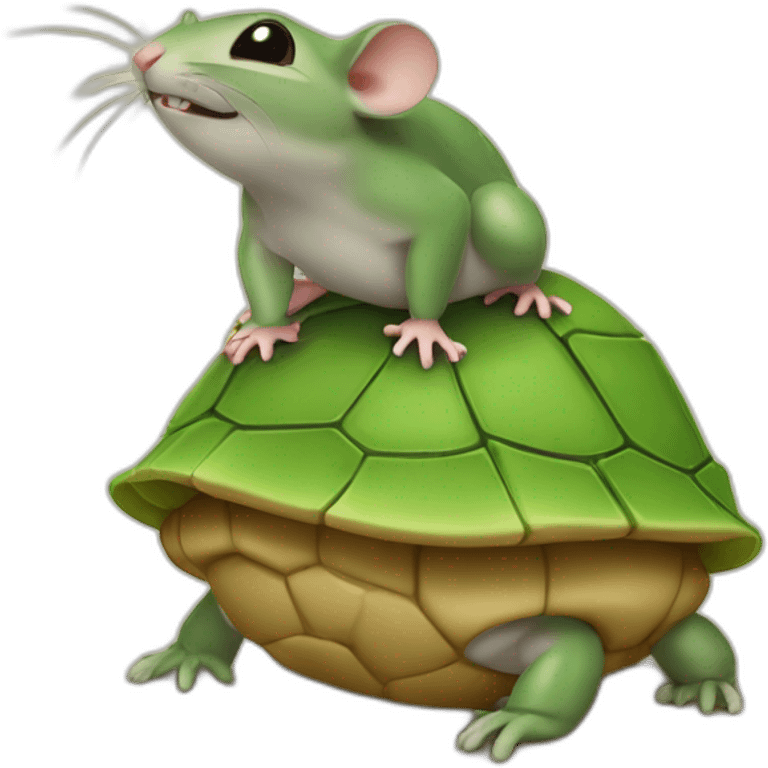 Souris sur tortue  emoji