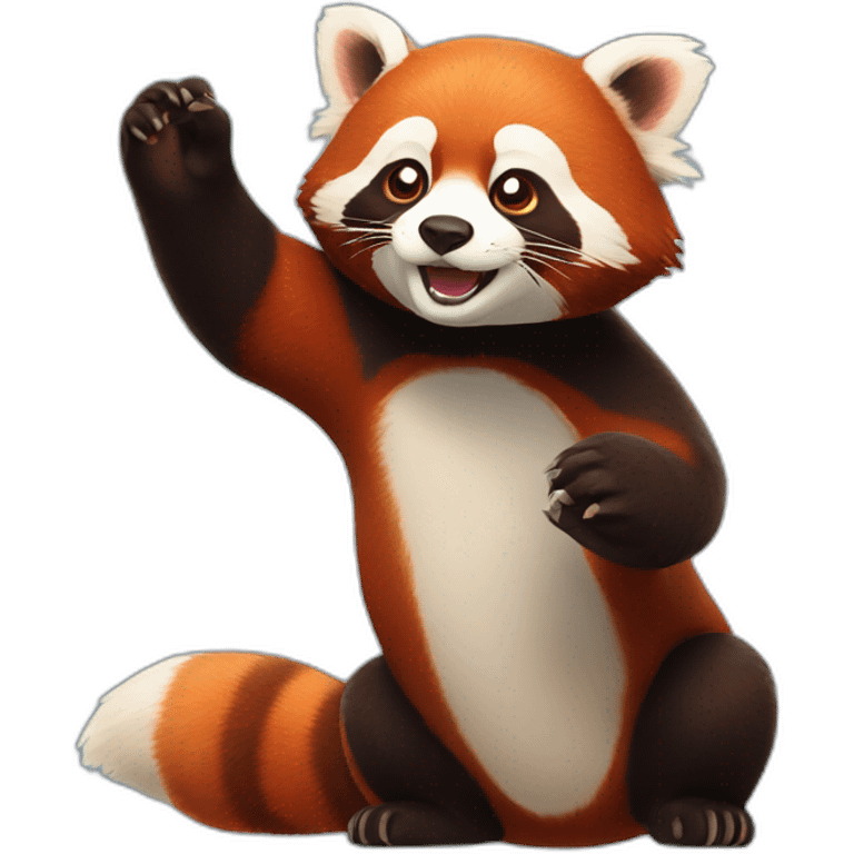 A red panda with outstretched hands emoji