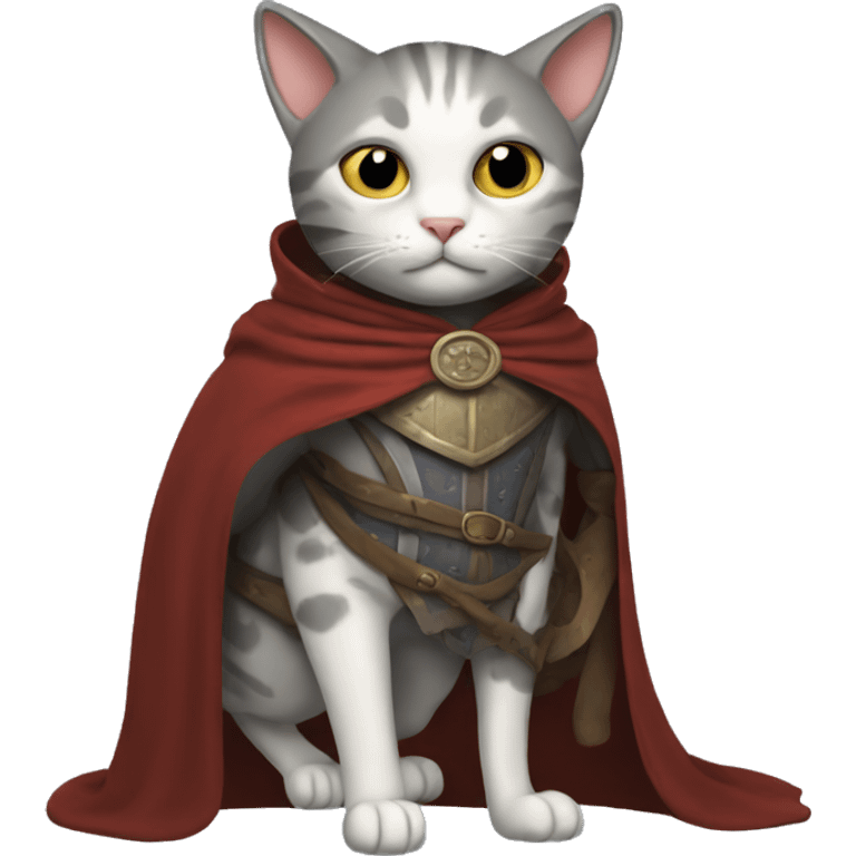 cat medieval problem solver with cape and full body emoji