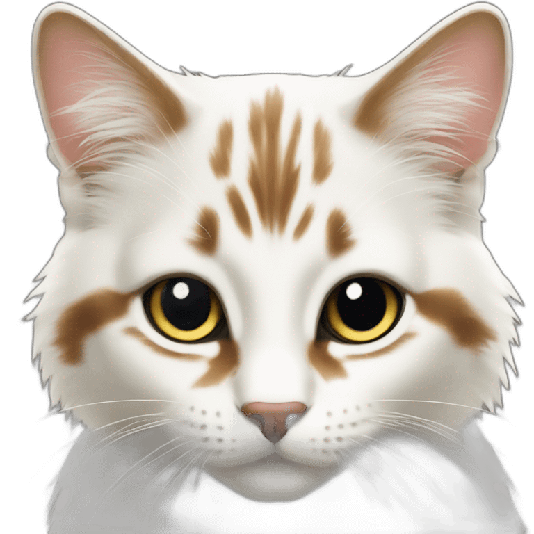 Norwayjan Forest cat white lightbrown emoji