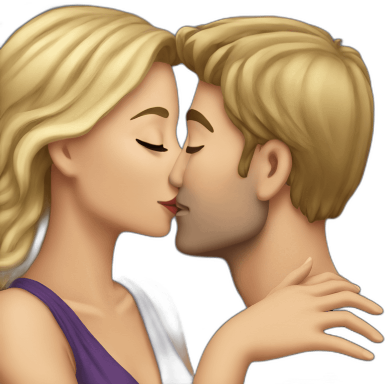 beautiful women kissing man emoji