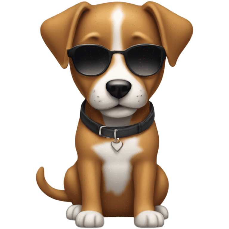 boys with dog and shades emoji