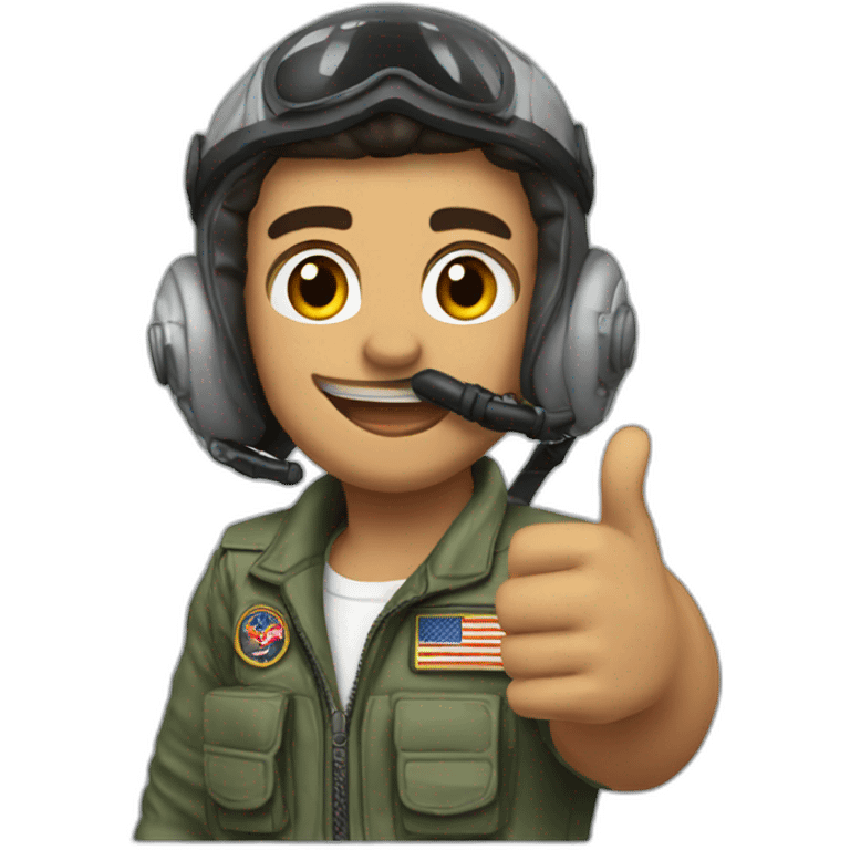 fighter pilot in maverick style giving thumbs up emoji