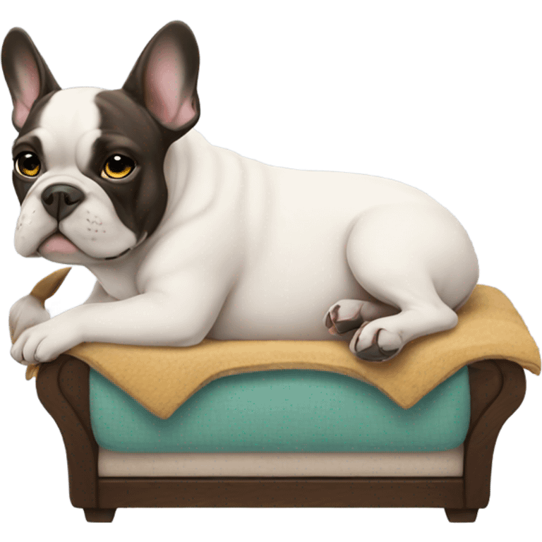 french bulldog relaxing emoji