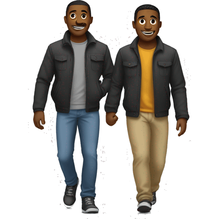 Two guys walking together  emoji