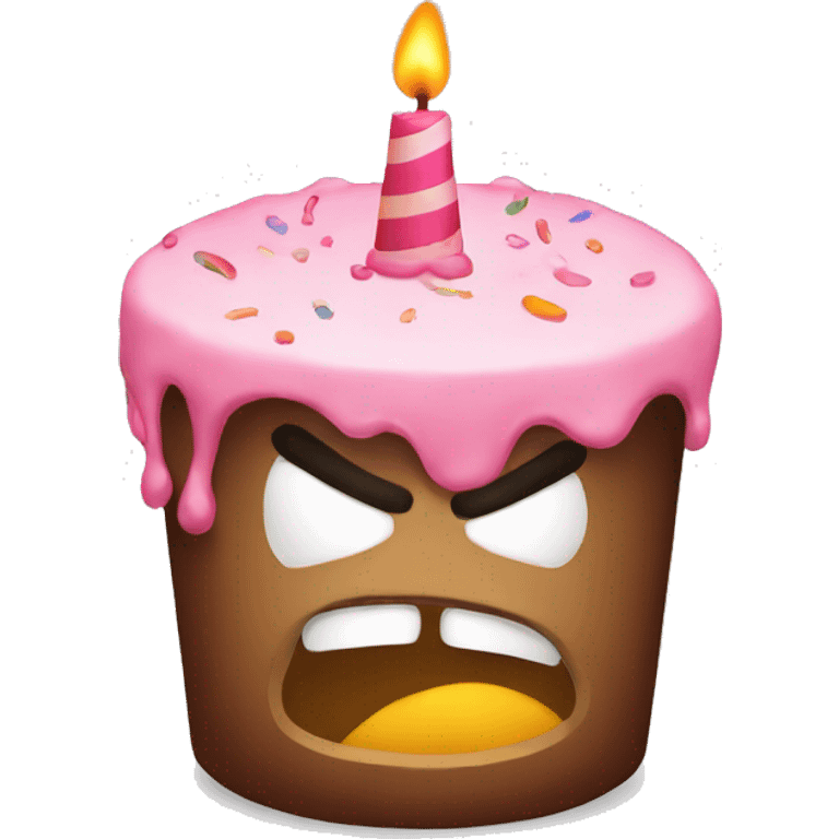 Angry birthday cake angry face ios emoji style emoji