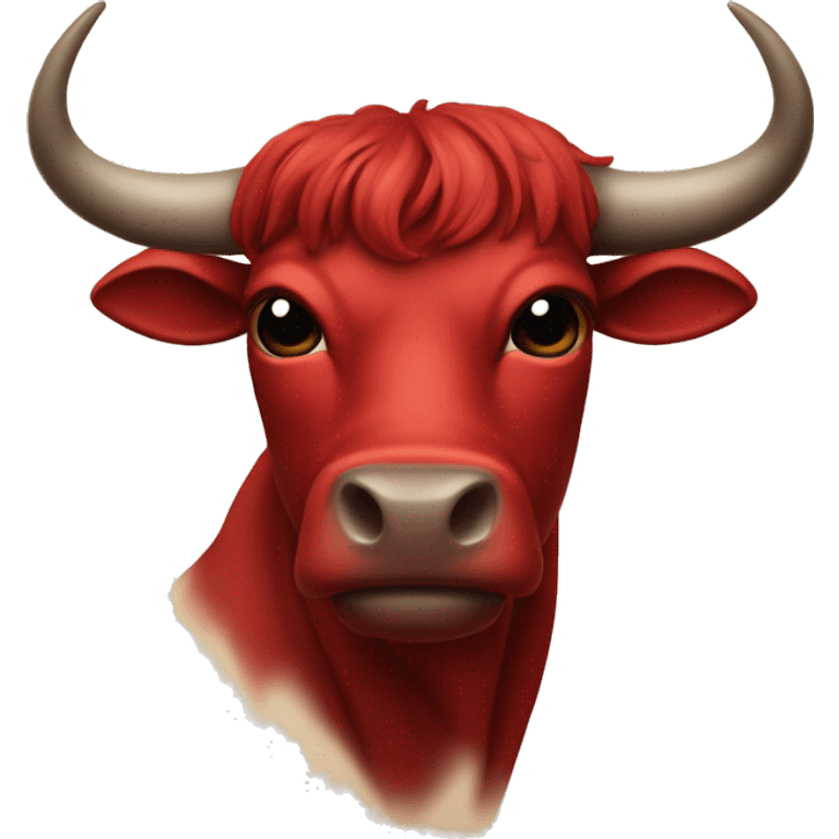 red-skinned bull with the initials XM below it emoji