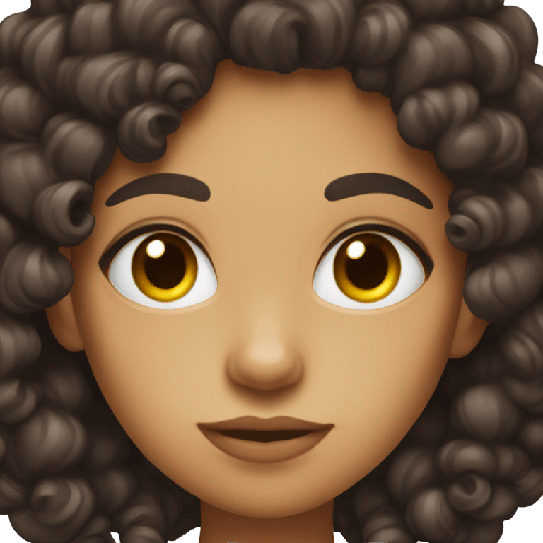 Dark brown Curly gamer girl  emoji