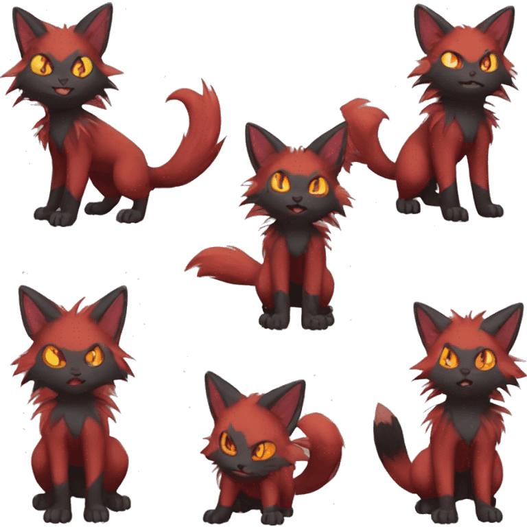 Torracat-Zoroark-Litten-Zorua full body emoji