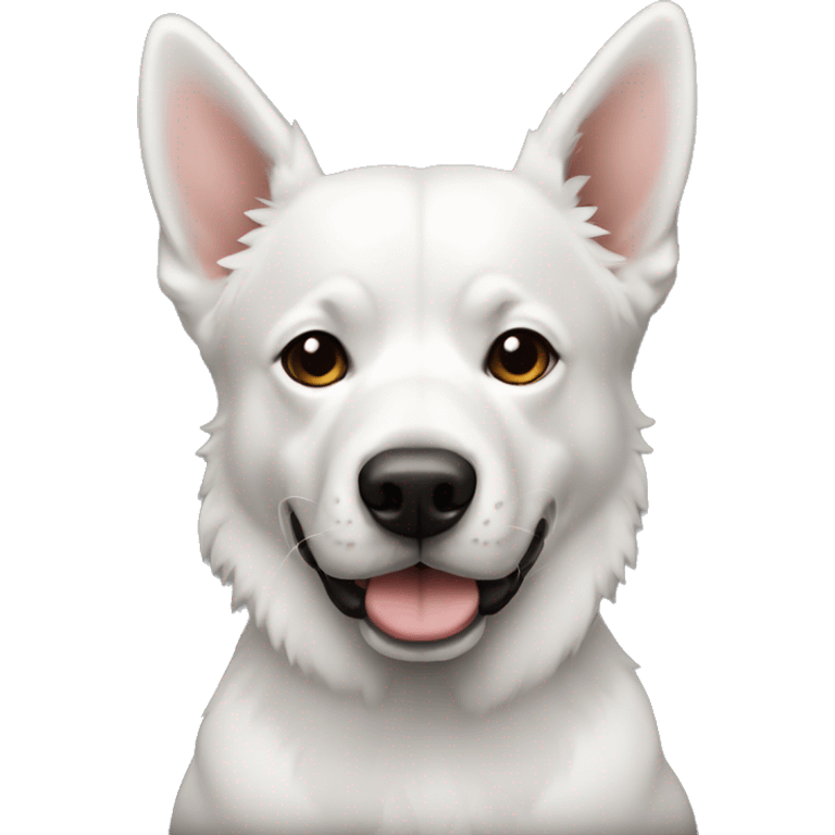 Perro blanco con orejas negras  emoji