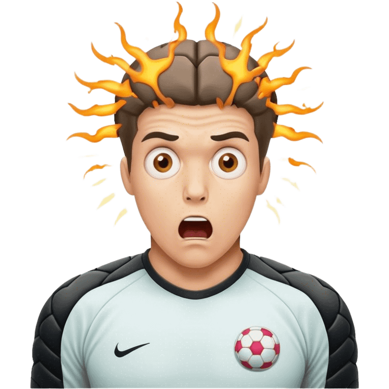 surprised goalkeeper with brain explosion emoji