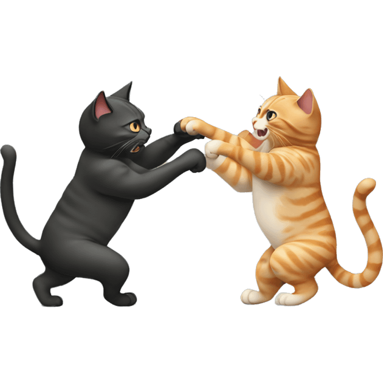 Cat fighting another cat emoji