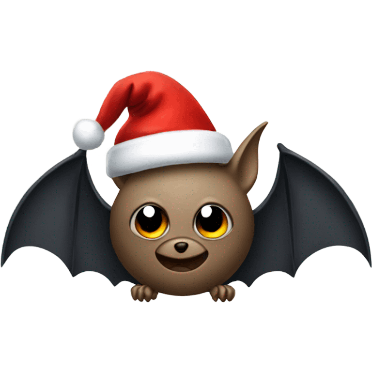 bat wearing a santa hat emoji