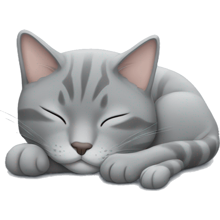 Grey cat sleeping emoji