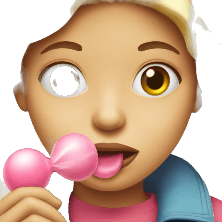 girl chewing bubblegum  emoji