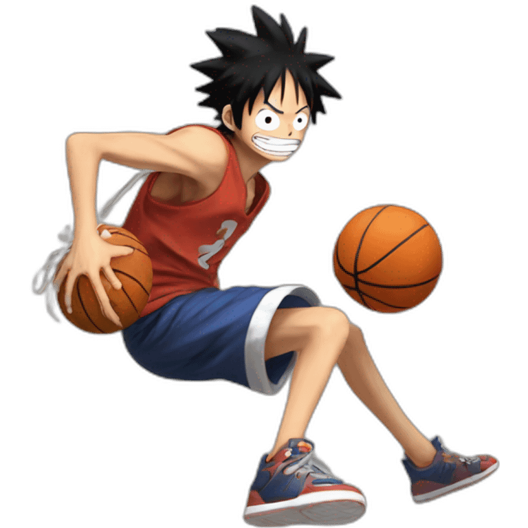 Luffy qui joue au basket contre Naruto emoji