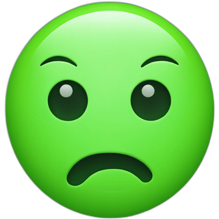 smiley face with bright neon green facial features and black face emoji