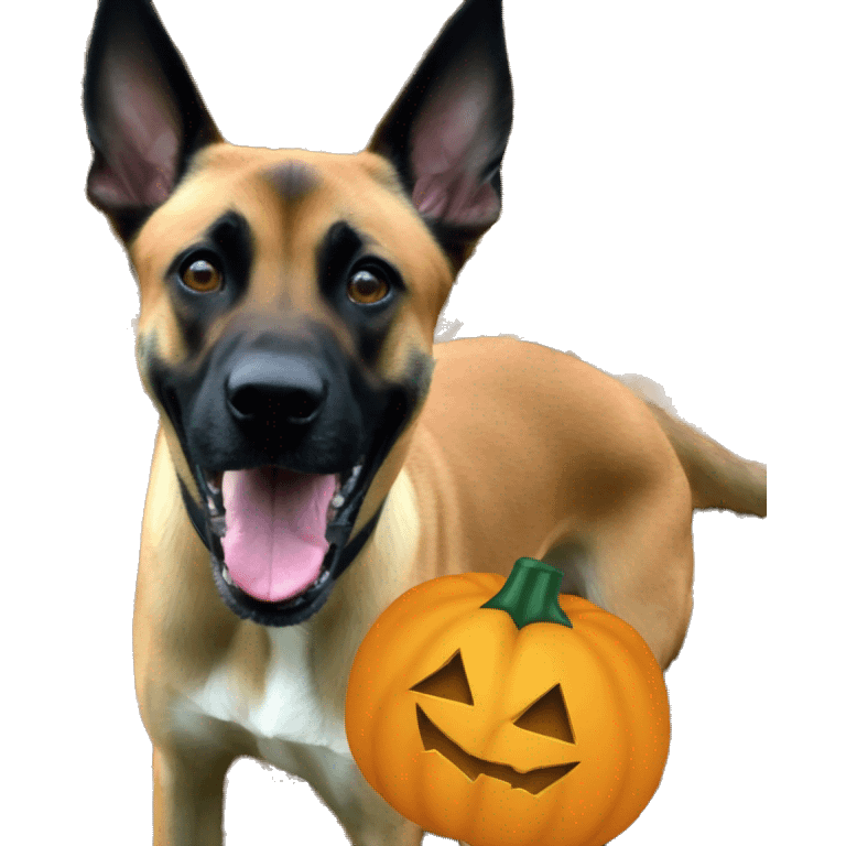 malinois run pumpkin scary spooky halloween emoji