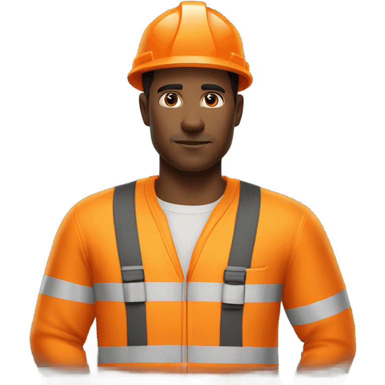 man wearing orange hi visibility overalls  emoji