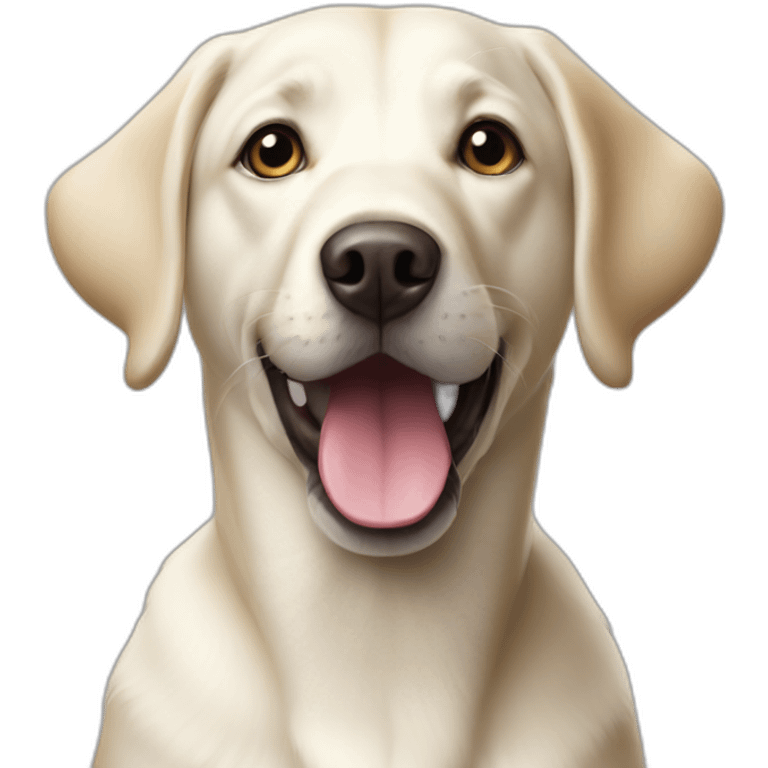 Playful white labrador mix emoji