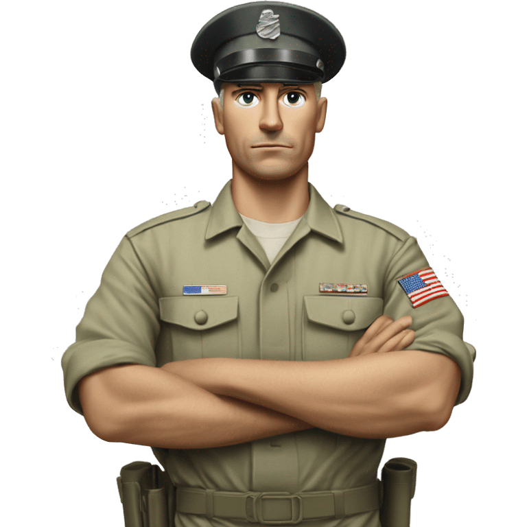 photorealistic serious us white soldier 1980s emoji