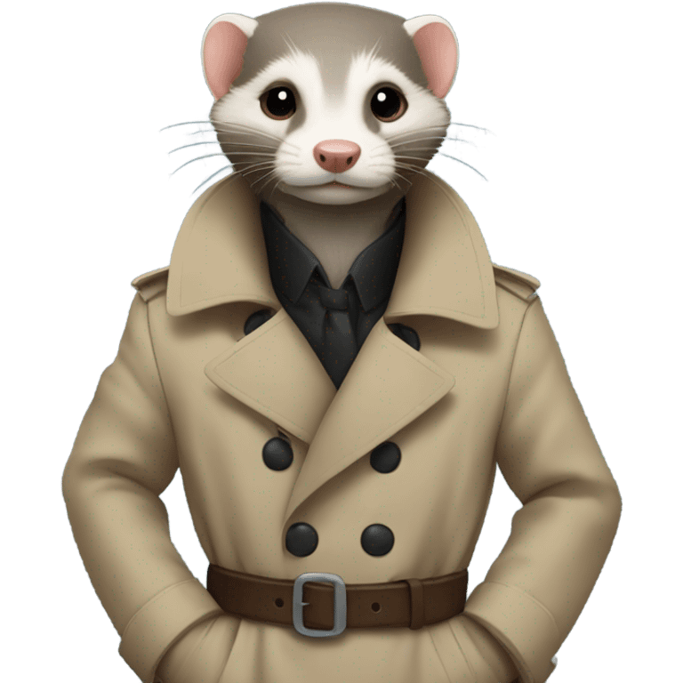 ferret wearing trench coat emoji