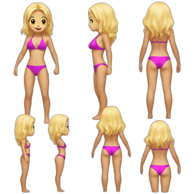 hot catgirl blonde swim suit emoji