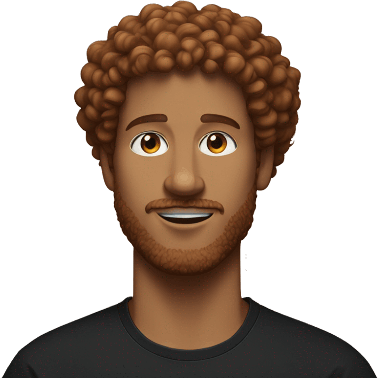 Red-haired man with curly hair and a beard, wearing a black Nike t-shirt  emoji