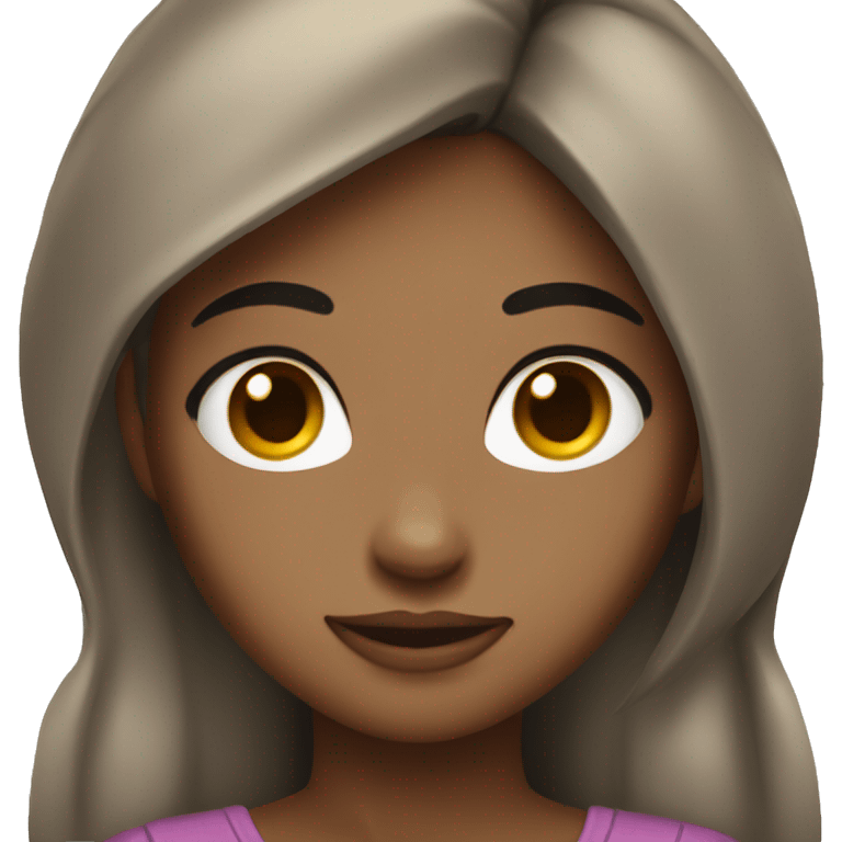 girl with brown skin black hair very pretty  emoji